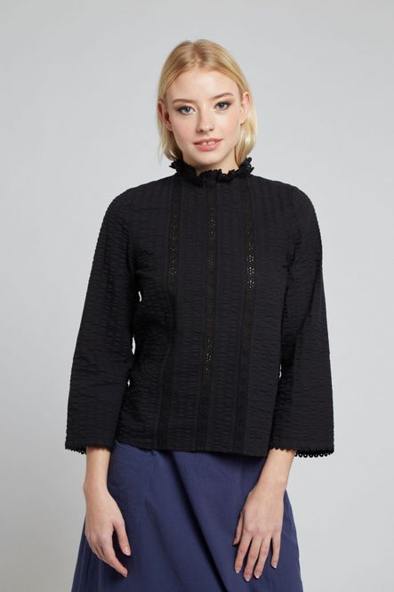 Hovedbilde Louche Bluse Carmelo Sort m/blonder